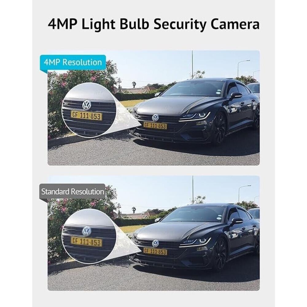 LAVIEW 4MP Light Bulb Security Camera 2-Pack WHITE - Picture 3 of 10